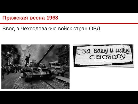 Пражская весна 1968 Ввод в Чехословакию войск стран ОВД