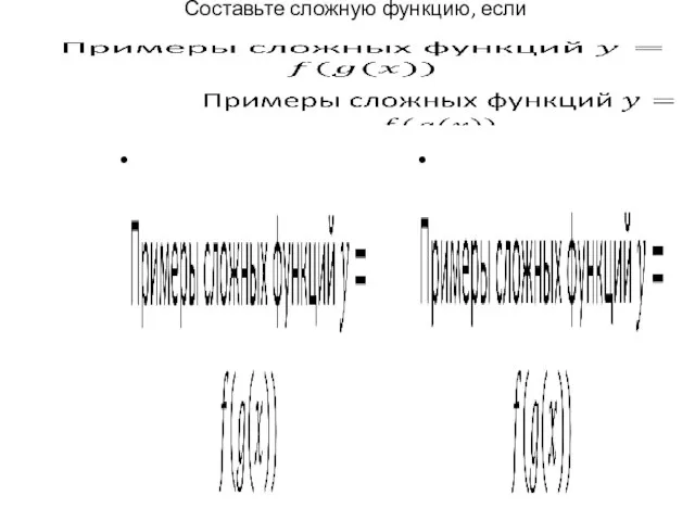 Составьте сложную функцию, если