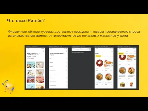 Что такое Ритейл? Фирменные жёлтые курьеры доставляют продукты и товары повседневного