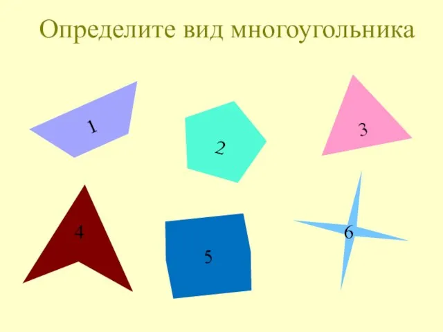 Определите вид многоугольника 1 5 2 3 4 6