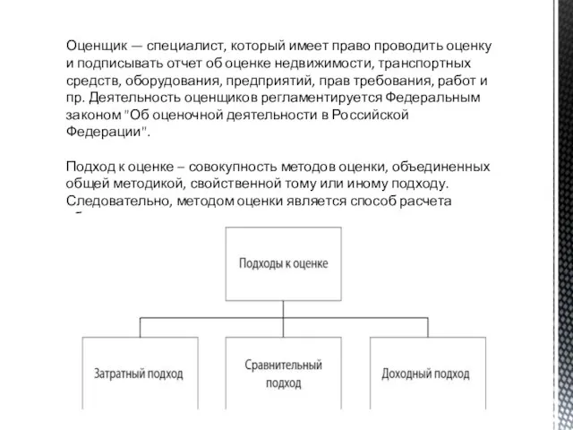 Оценщик — специалист, который имеет право проводить оценку и подписывать отчет