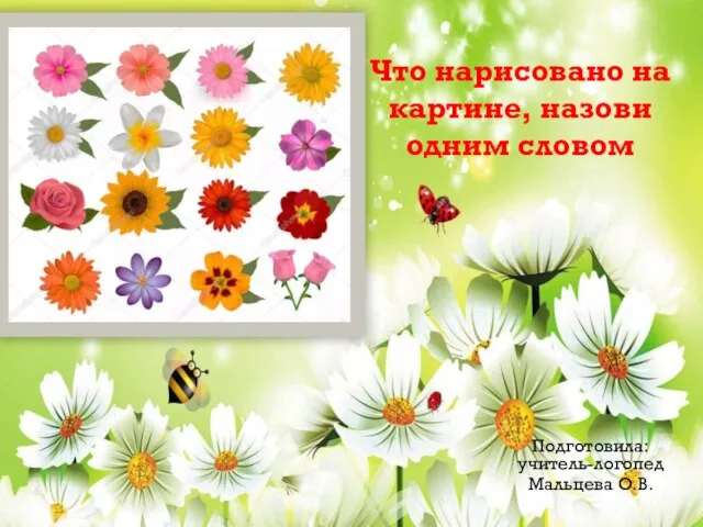 Подготовила: учитель-логопед Мальцева О.В. Что нарисовано на картине, назови одним словом