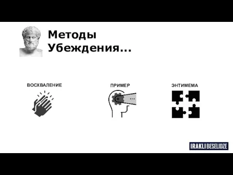 Методы Убеждения... ЭНТИМЕМА ПРИМЕР ВОСХВАЛЕНИЕ