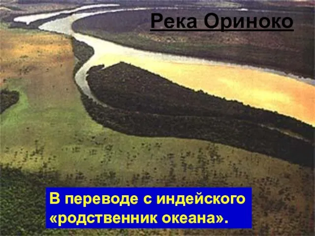 Река Ориноко В переводе с индейского «родственник океана».