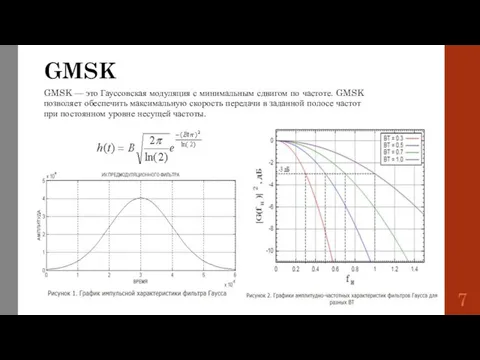 GMSK GMSK — это Гауссовская модуляция с минимальным сдвигом по частоте.