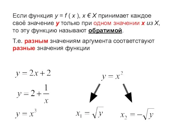 Если функция у = f ( х ), х € Х