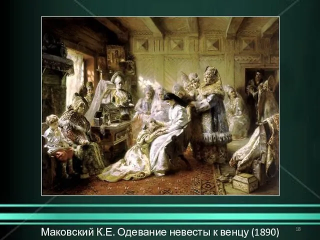 Маковский К.Е. Одевание невесты к венцу (1890)