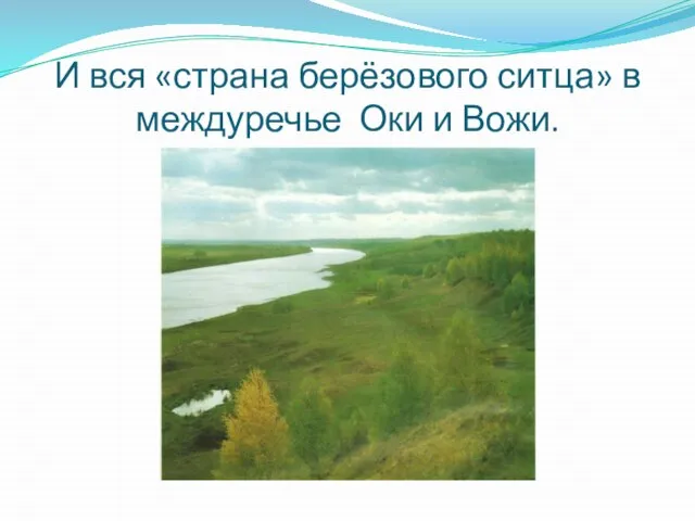 И вся «страна берёзового ситца» в междуречье Оки и Вожи.