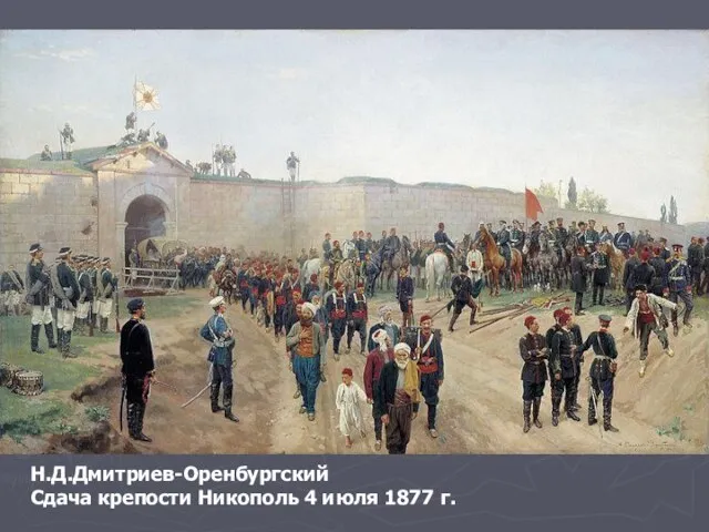 Н.Д.Дмитриев-Оренбургский Сдача крепости Никополь 4 июля 1877 г.