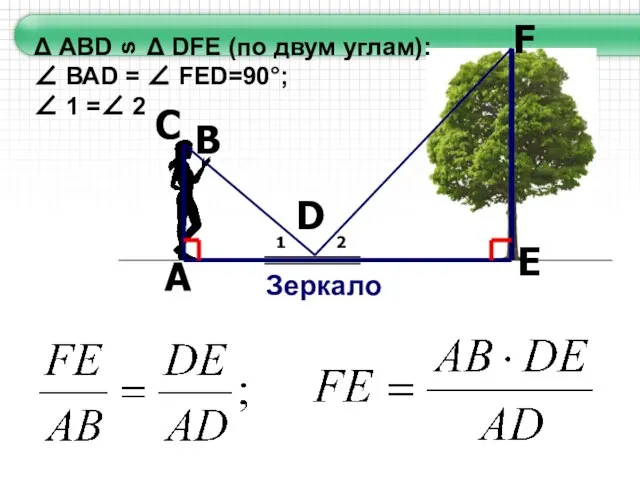 Зеркало F D В А С 1 2 E Δ АВD