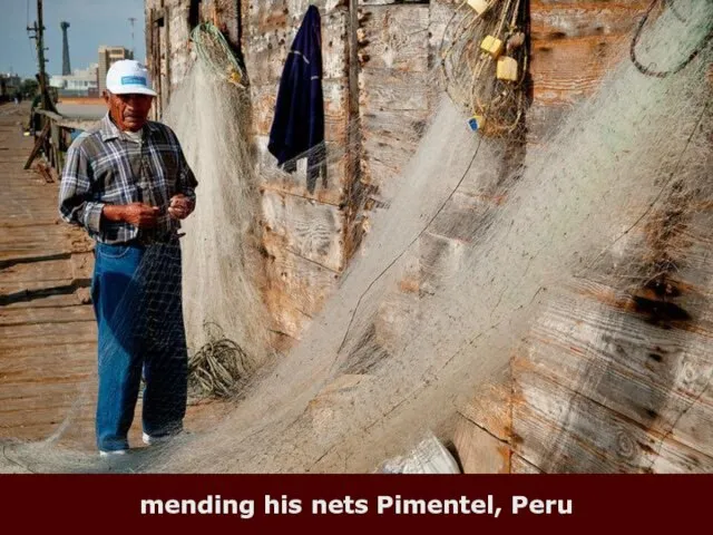 mending his nets Pimentel, Peru