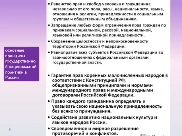 основные принципы государственной национальной политики в России