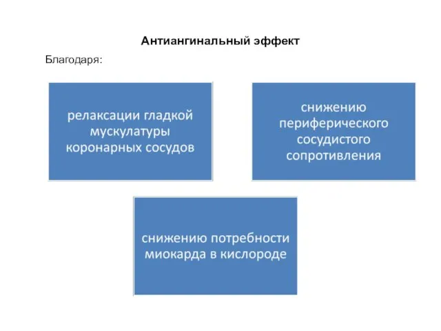 Антиангинальный эффект Благодаря: