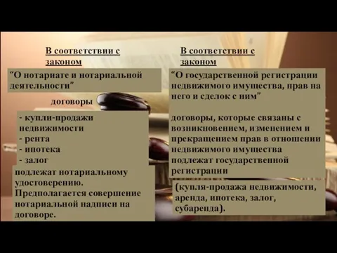 В соответствии с законом “О нотариате и нотариальной деятельности” договоры -