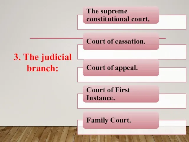 3. The judicial branch: