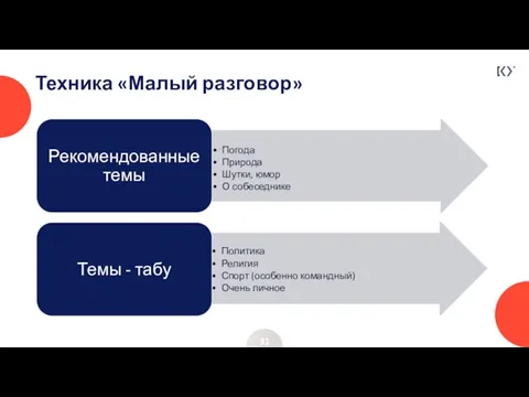 Техника «Малый разговор» 31