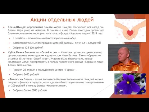 Акции отдельных людей Елена Шмидт: мероприятия памяти Марка Шмидта. Несколько лет