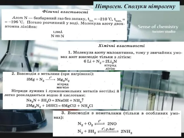Нітроген. Сполуки нітрогену