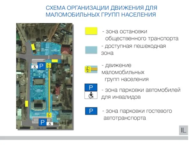 СХЕМА ОРГАНИЗАЦИИ ДВИЖЕНИЯ ДЛЯ МАЛОМОБИЛЬНЫХ ГРУПП НАСЕЛЕНИЯ - доступная пешеходная зона