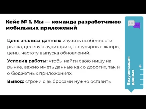 Кейс № 1. Мы ― команда разработчиков мобильных приложений Визуализация данных