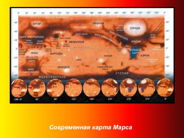 Современная карта Марса