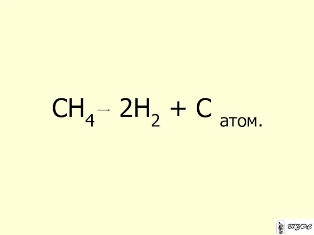 СН4 2Н2 + С атом.