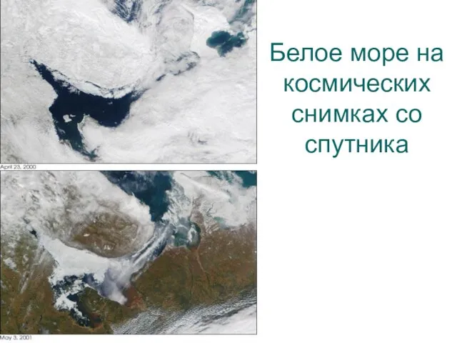 Белое море на космических снимках со спутника