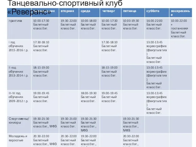 Танцевально-спортивный клуб «Реверанс»