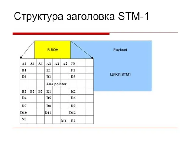 Структура заголовка STM-1