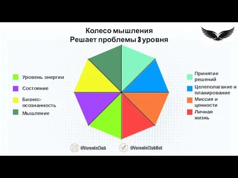 Личная жизнь Уровень энергии Состояние Миссия и ценности Принятие решений Целеполагание