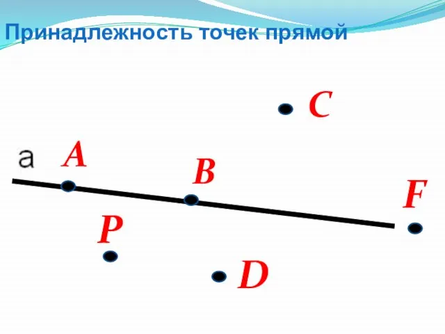 А В С D F P Принадлежность точек прямой