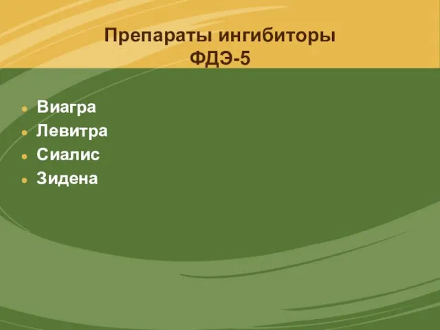 Препараты ингибиторы ФДЭ-5 Виагра Левитра Сиалис Зидена