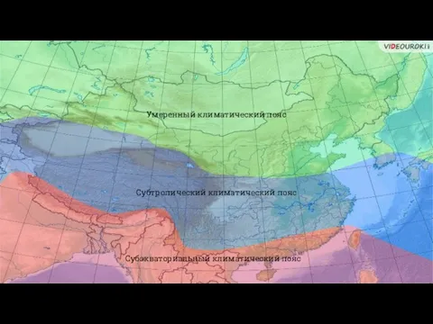 Умеренный климатический пояс Субтропический климатический пояс Субэкваториальный климатический пояс