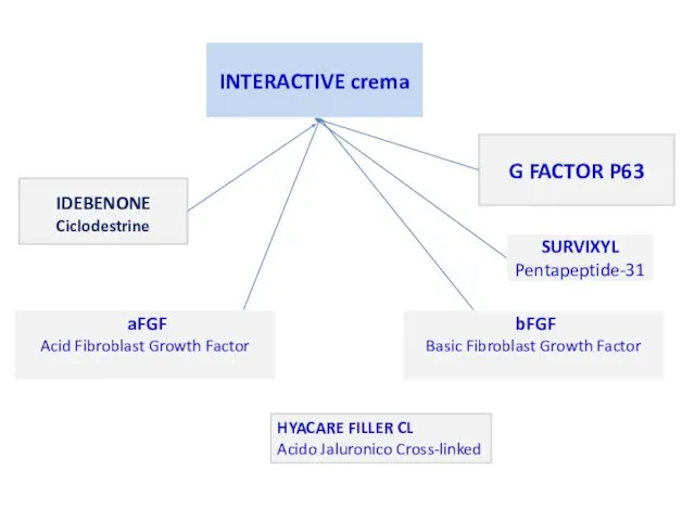 INTERACTIVE crema IDEBENONE Ciclodestrine G FACTOR P63 SURVIXYL Pentapeptide-31 aFGF Acid