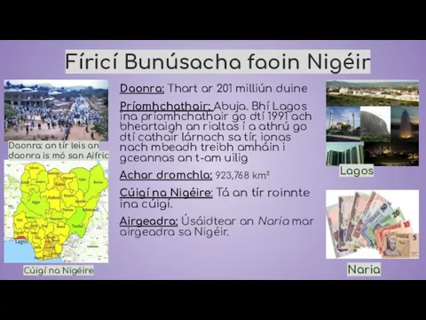 Fíricí Bunúsacha faoin Nigéir Daonra: Thart ar 201 milliún duine Príomhchathair: