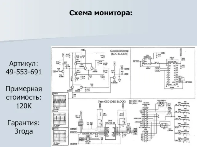 Артикул: 49-553-691 Примерная стоимость: 120К Гарантия: 3года Схема монитора: