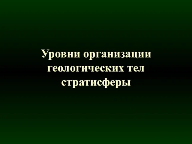 Уровни организации геологических тел стратисферы