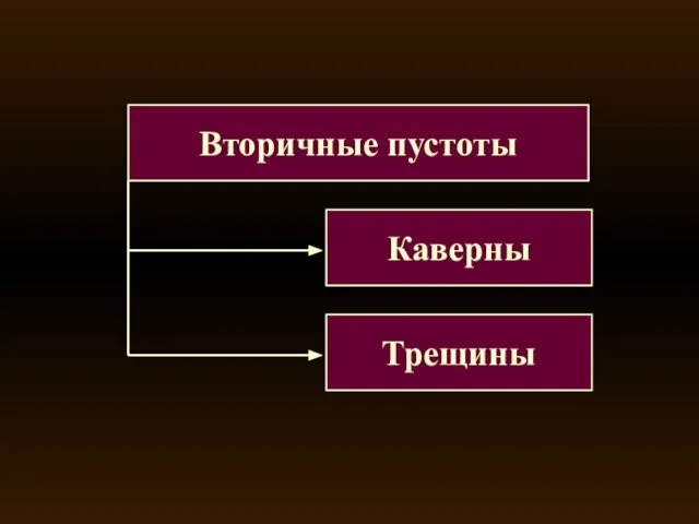 Вторичные пустоты Каверны Трещины