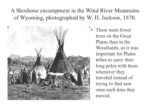 A Shoshone encampment in the Wind River Mountains of Wyoming, photographed