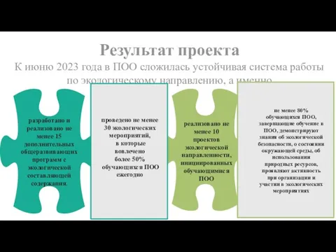 Результат проекта К июню 2023 года в ПОО сложилась устойчивая система