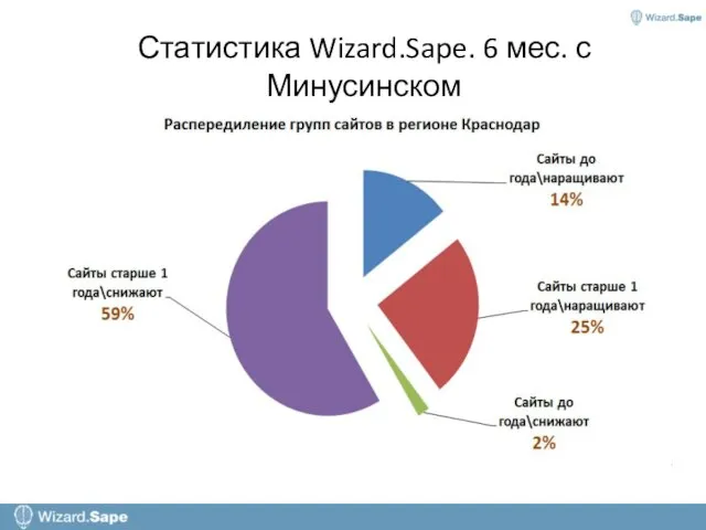 Статистика Wizard.Sape. 6 мес. с Минусинском