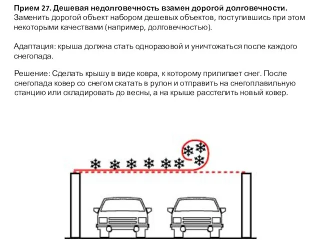 Прием 27. Дешевая недолговечность взамен дорогой долговечности. Заменить дорогой объект набором