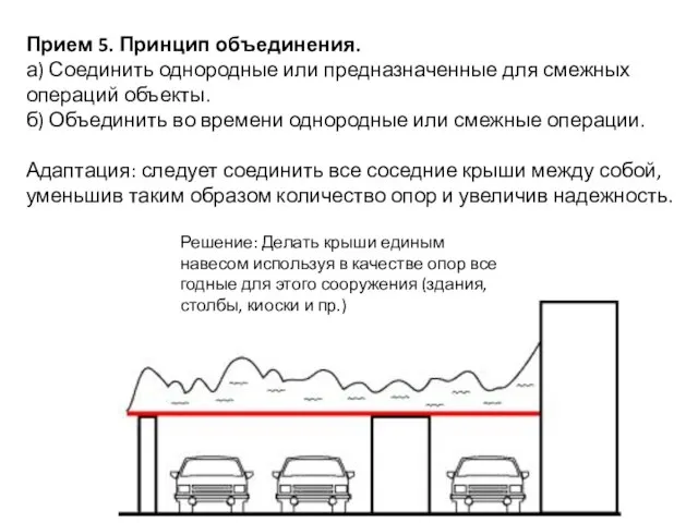 Прием 5. Принцип объединения. а) Соединить однородные или предназначенные для смежных