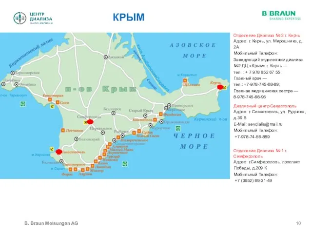 КРЫМ B. Braun Melsungen AG Отделение Диализа № 2 г. Керчь