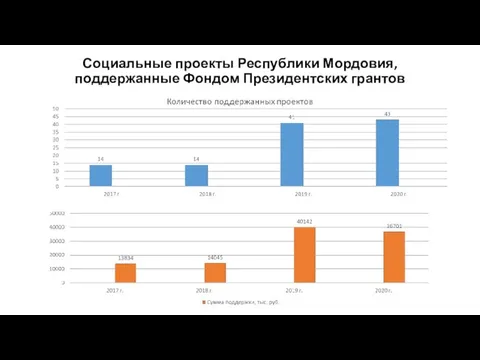 Социальные проекты Республики Мордовия, поддержанные Фондом Президентских грантов