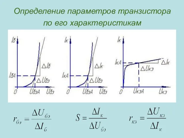 Определение параметров транзистора по его характеристикам