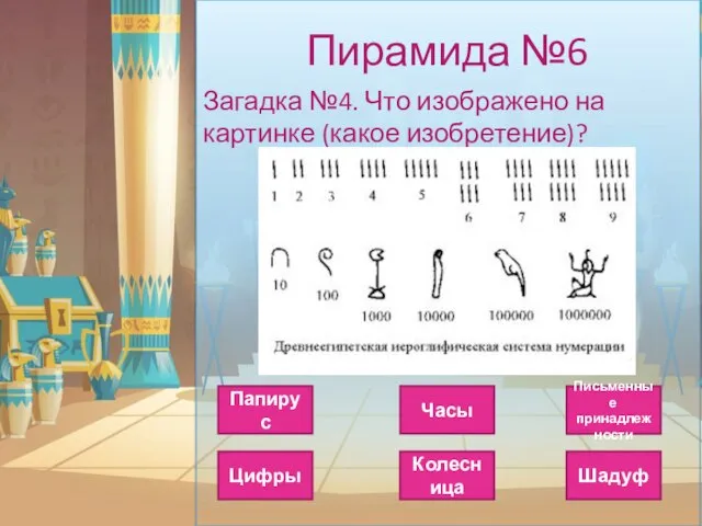 Пирамида №6 Загадка №4. Что изображено на картинке (какое изобретение)? Часы