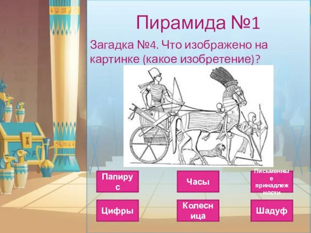 Пирамида №1 Загадка №4. Что изображено на картинке (какое изобретение)? Часы