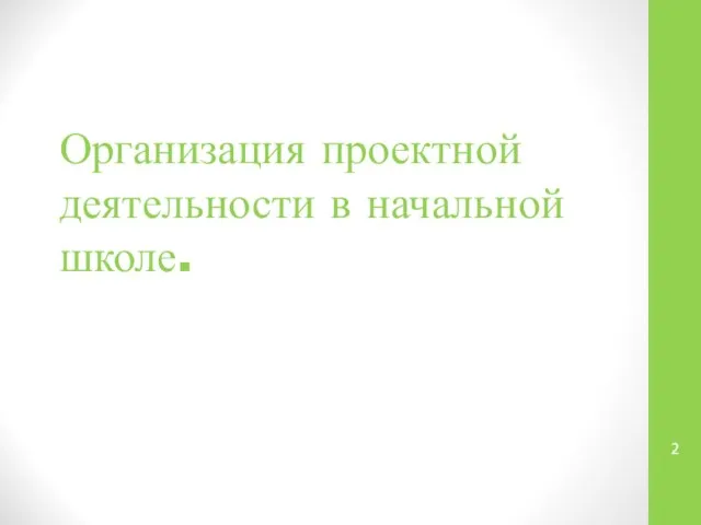 Организация проектной деятельности в начальной школе.