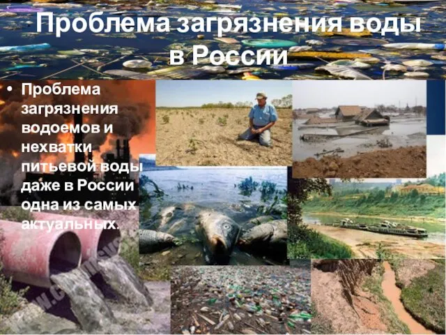 Проблема загрязнения водоемов и нехватки питьевой воды даже в России одна